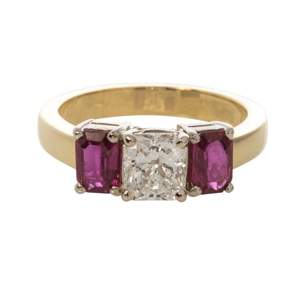 Sterling Silver Gold Ring Garnet Zircon size 7